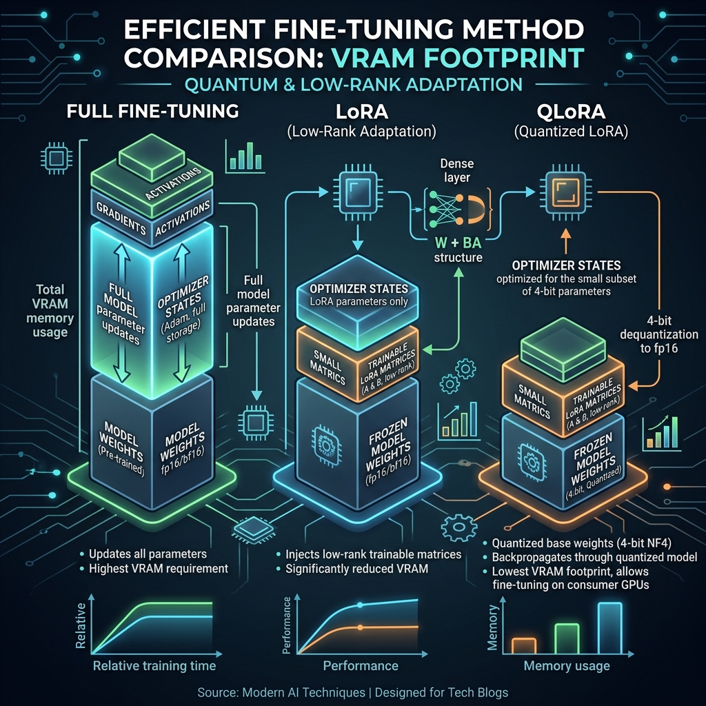 LoRA vs QLoRA Architecture